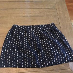 JCrew Factory Mini Skirt, Anchor Print